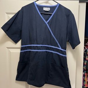 Natural Uniforms navy blue scrub top and pants size Large